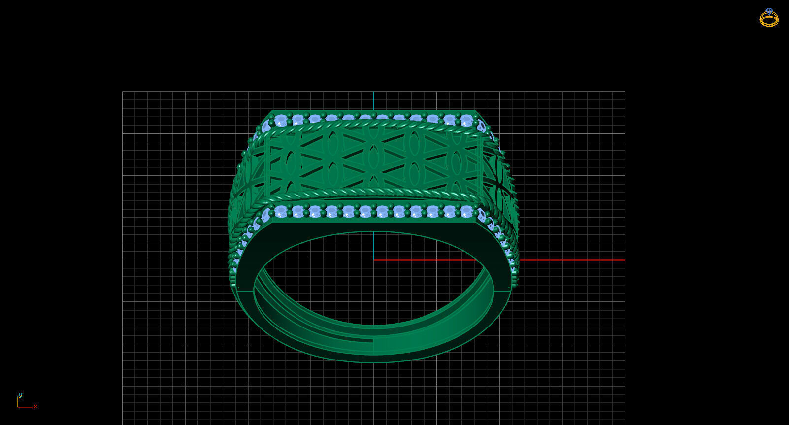 Print Ready STL 3DM Gents Rings Diamond Men Ring 3D print model_3