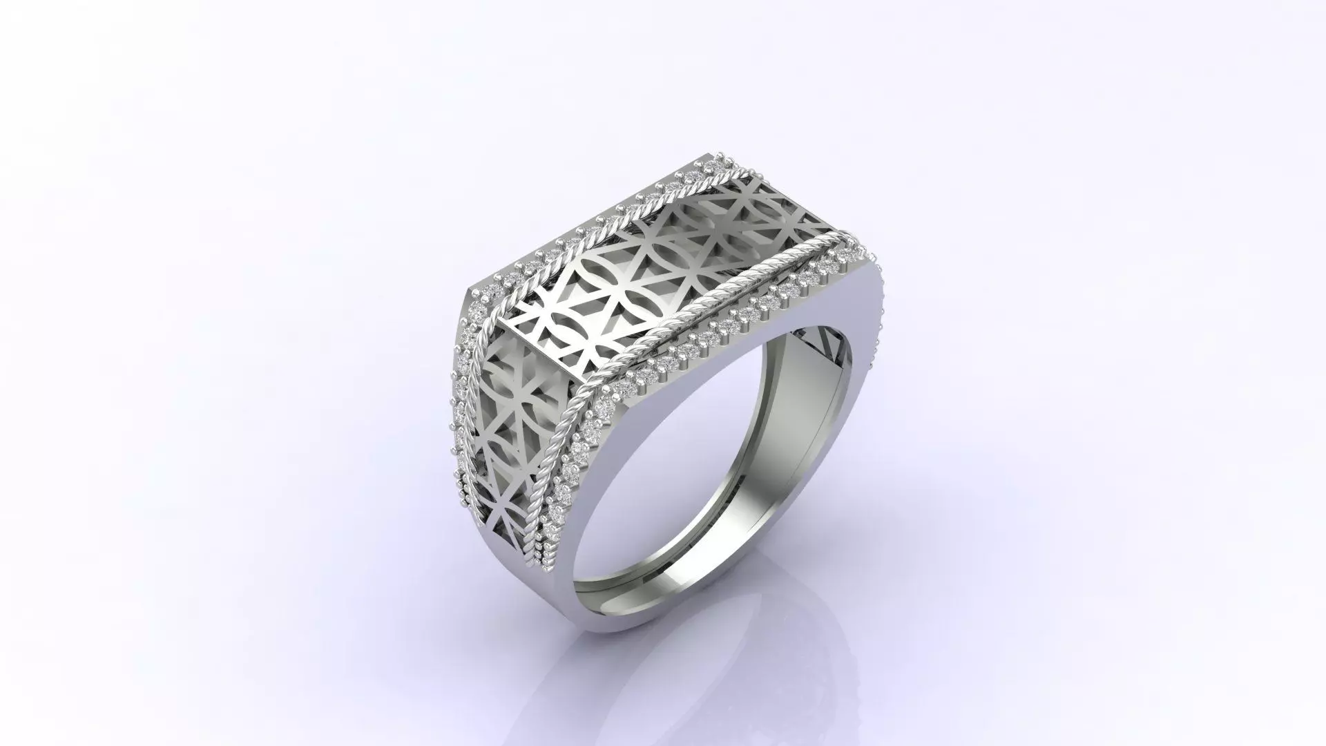 Print Ready STL 3DM Gents Rings Diamond Men Ring 3D print model_0