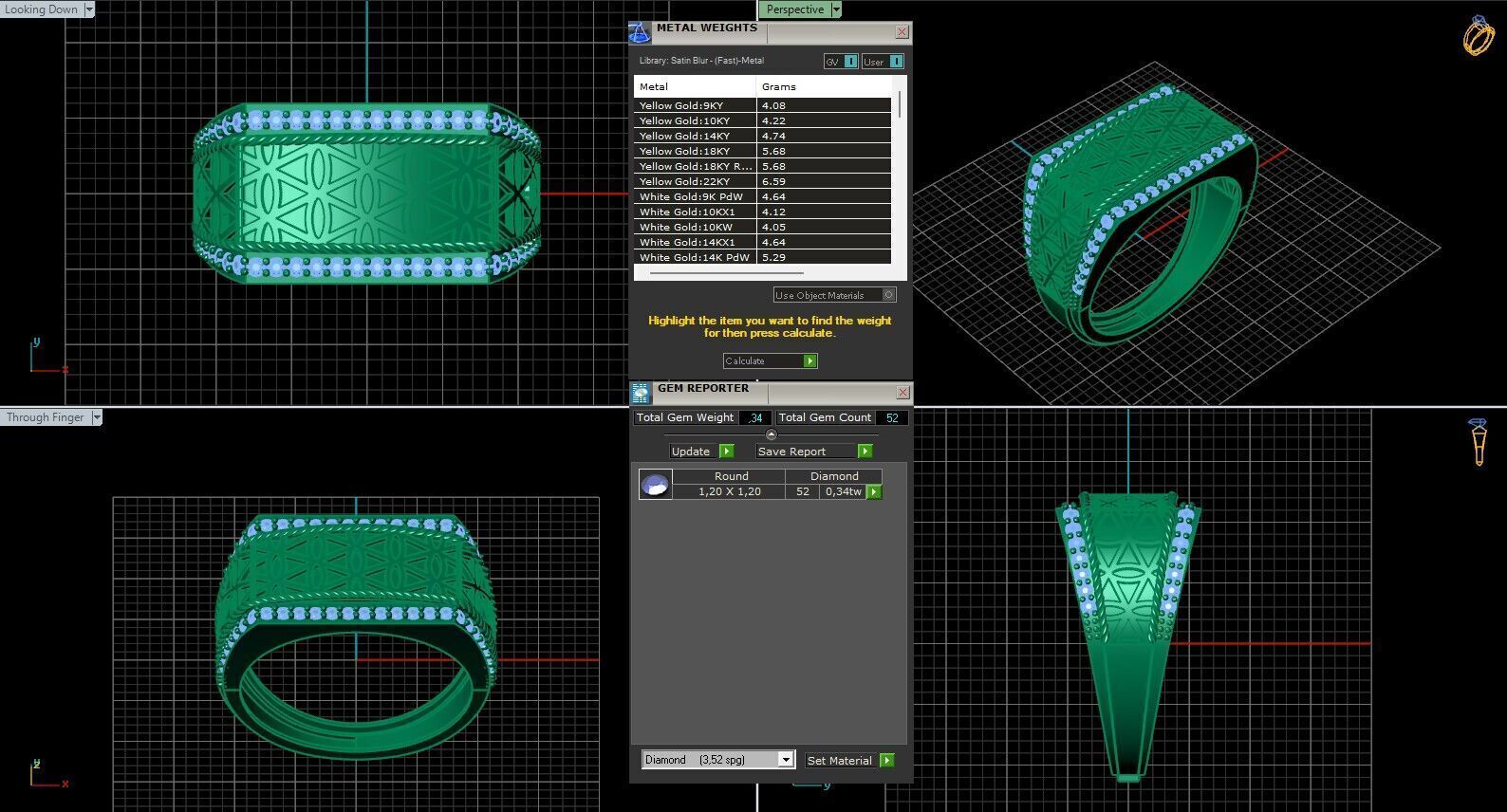Print Ready STL 3DM Gents Rings Diamond Men Ring 3D print model_6