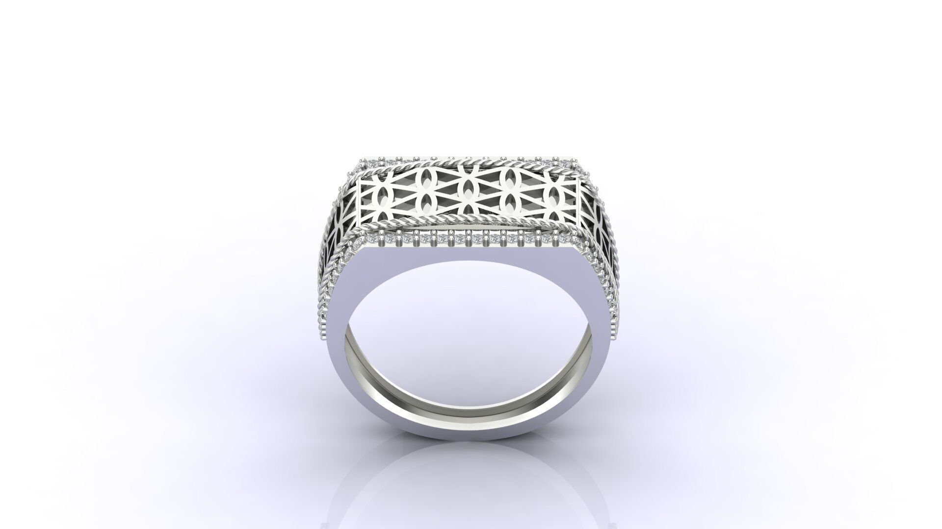 Print Ready STL 3DM Gents Rings Diamond Men Ring 3D print model_1