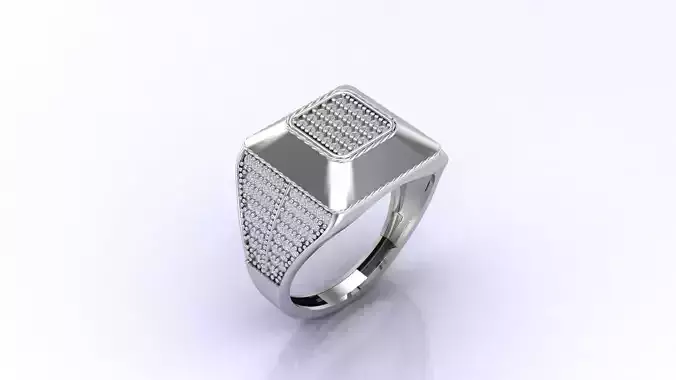 Print Ready STL 3DM  Gents Rings Diamond Men Ring 