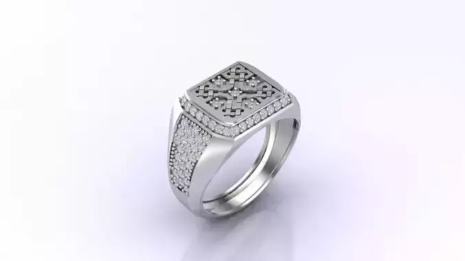 Print Ready STL 3DM  Gents Rings Diamond Men Ring 