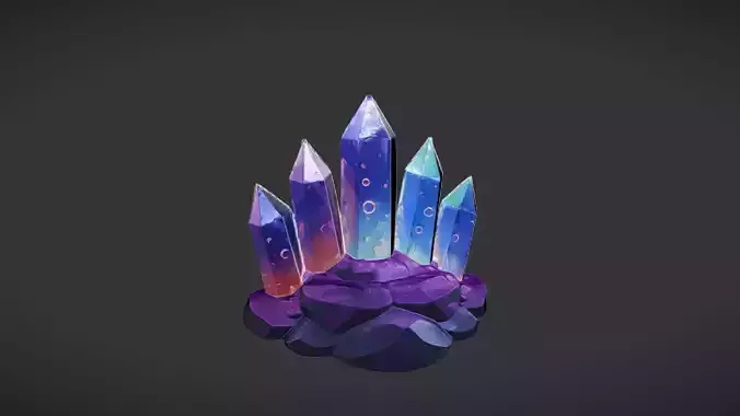glowing crystal cluster