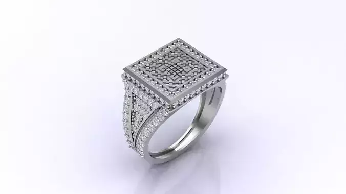 Print Ready STL 3DM  Gents Rings Diamond Men Ring 