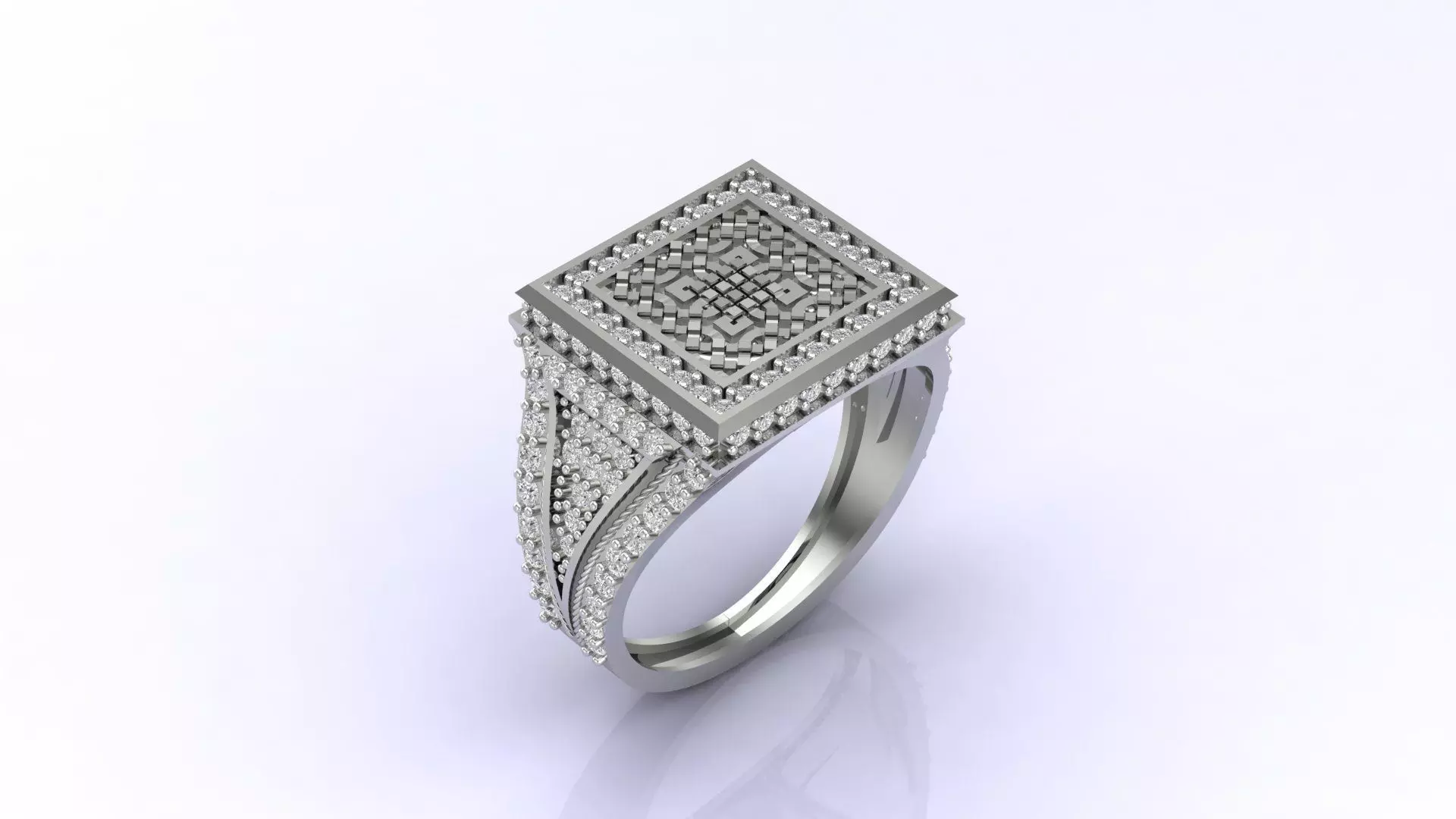 Print Ready STL 3DM  Gents Rings Diamond Men Ring  3D print model_0