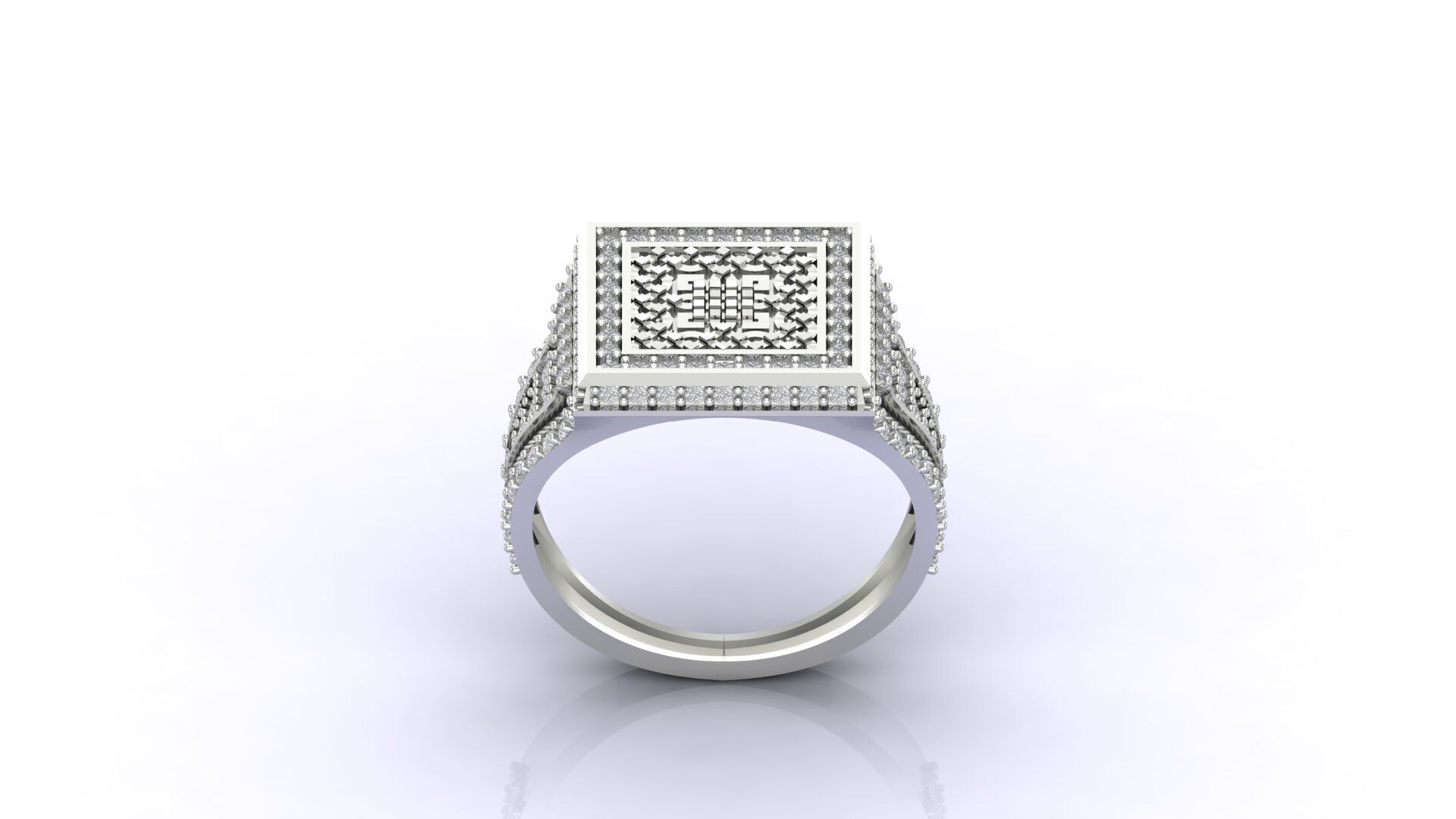 Print Ready STL 3DM  Gents Rings Diamond Men Ring  3D print model_1