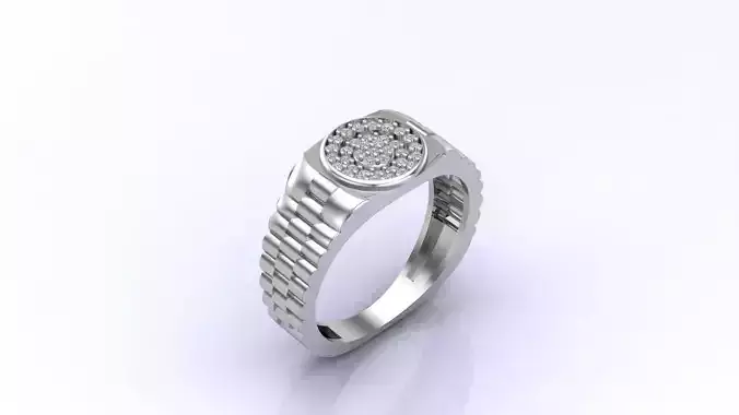 Print Ready STL 3DM  Gents Rings Diamond Men Ring 