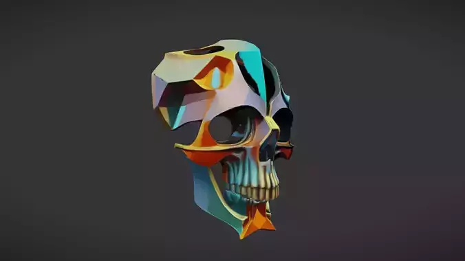 colorful abstract skull