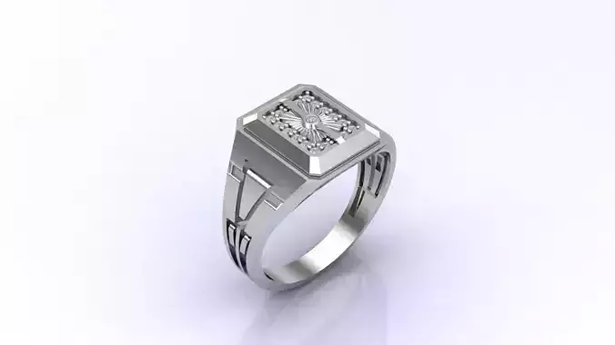 Print Ready STL 3DM  Gents Rings Diamond Men Ring 
