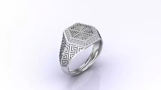 Print Ready STL 3DM  Gents Rings Diamond Men Ring 