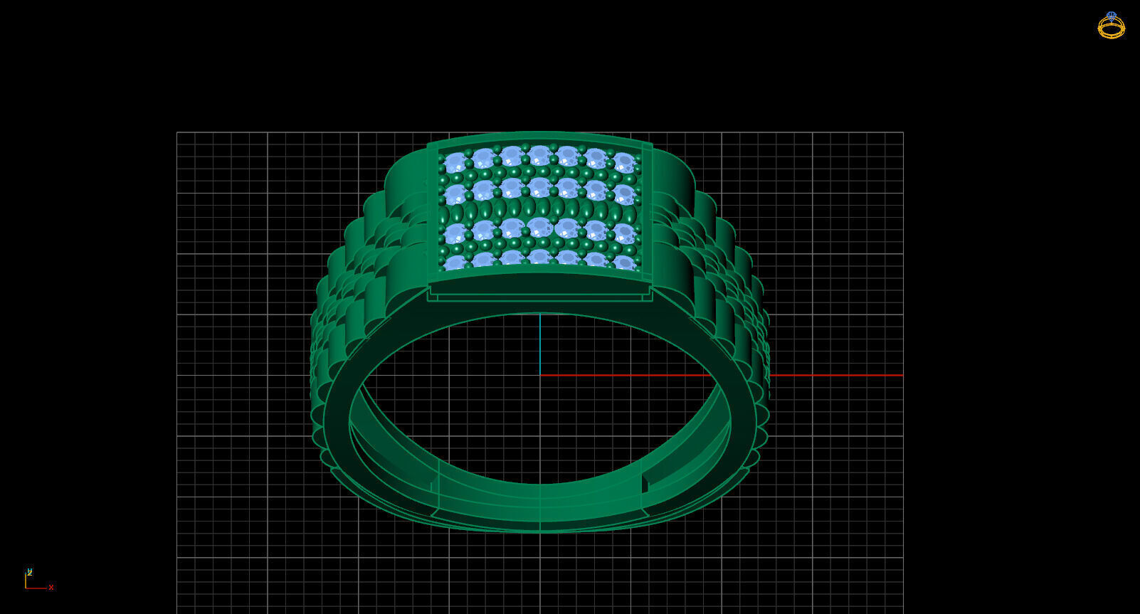 Print Ready STL 3DM  Gents Rings Diamond Men Ring  3D print model_3