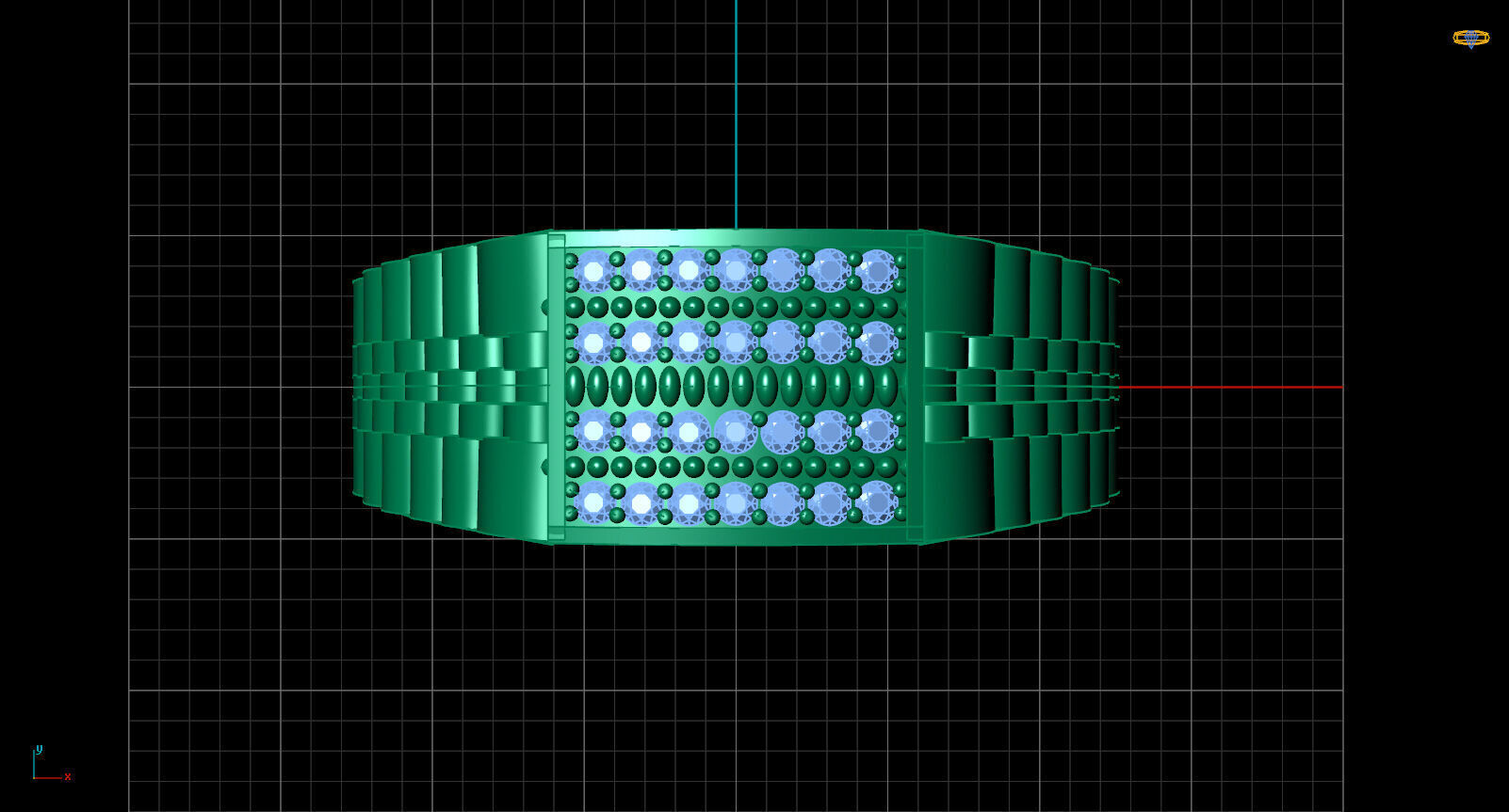 Print Ready STL 3DM  Gents Rings Diamond Men Ring  3D print model_5