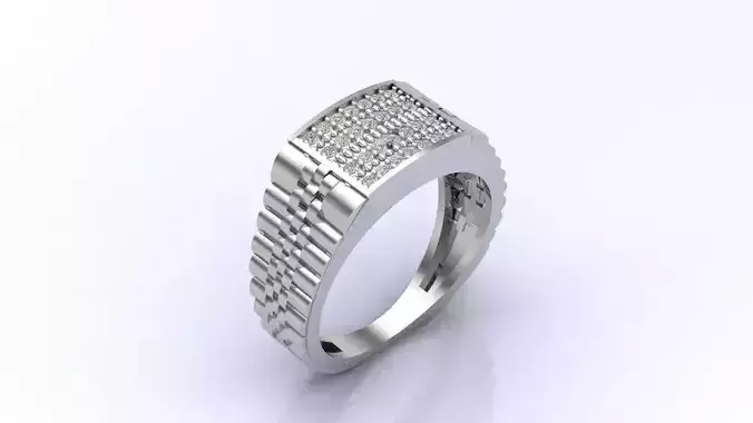 Print Ready STL 3DM  Gents Rings Diamond Men Ring  3D print model