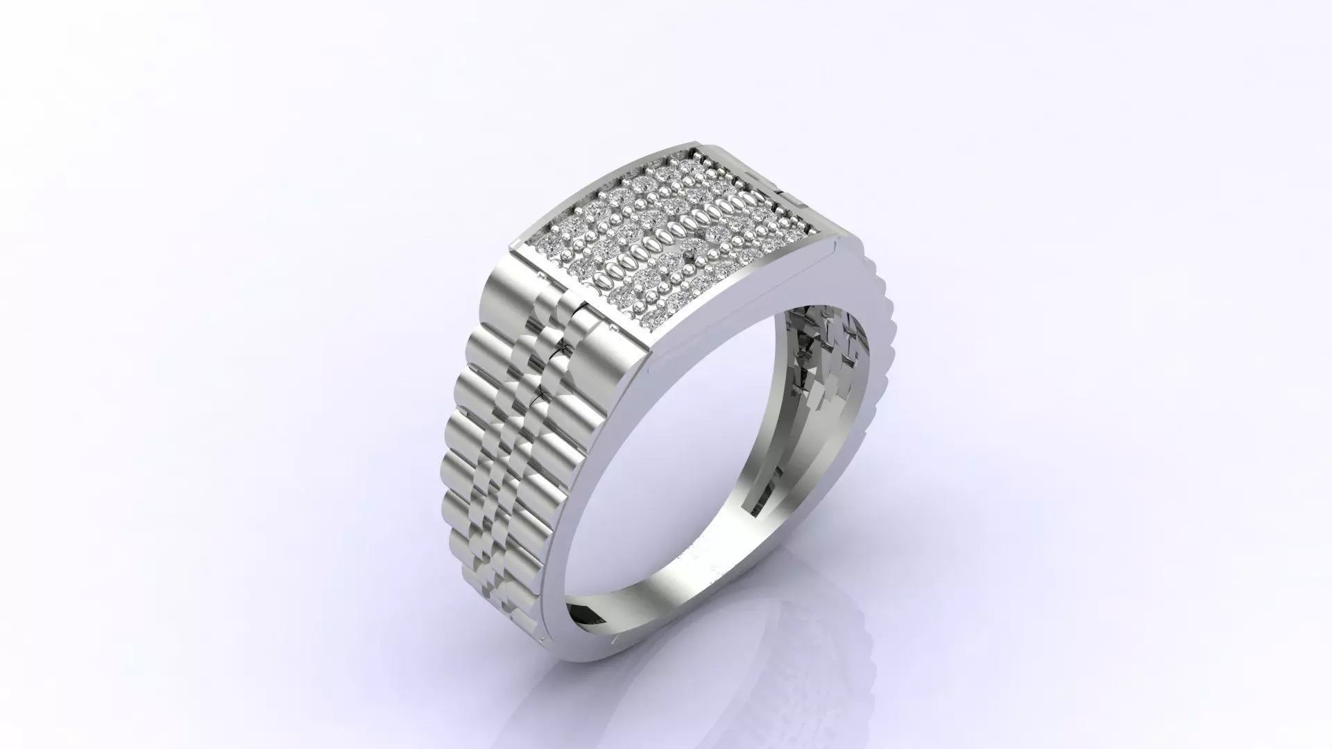 Print Ready STL 3DM  Gents Rings Diamond Men Ring  3D print model_0