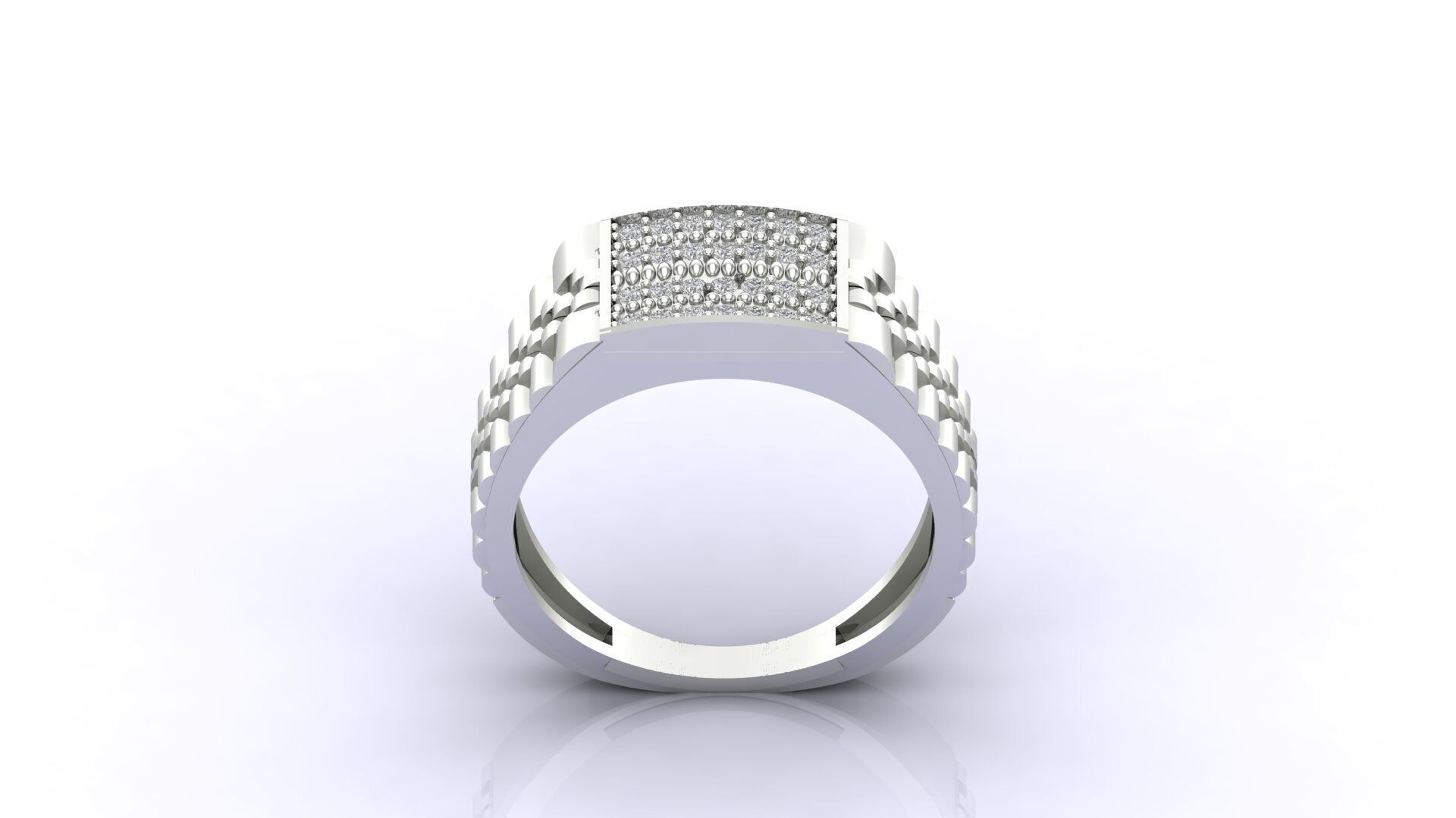 Print Ready STL 3DM  Gents Rings Diamond Men Ring  3D print model_1