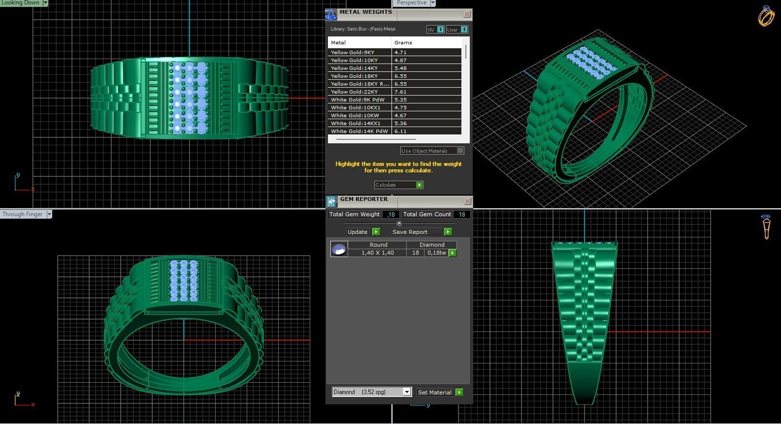 Print Ready STL 3DM Gents Rings Diamond Men Ring 3D print model_6