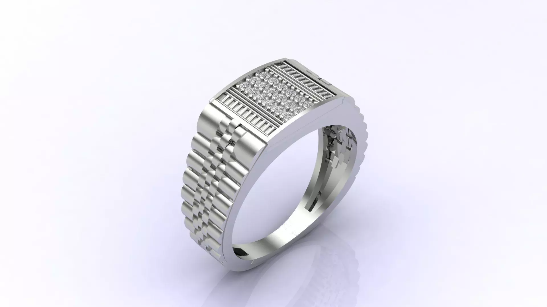 Print Ready STL 3DM Gents Rings Diamond Men Ring 3D print model_0