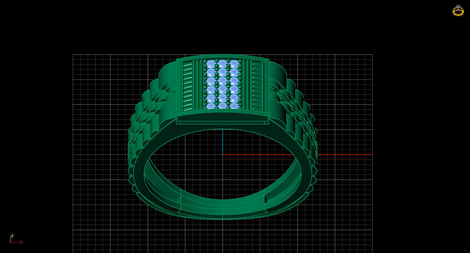 Print Ready STL 3DM Gents Rings Diamond Men Ring 3D print model_3