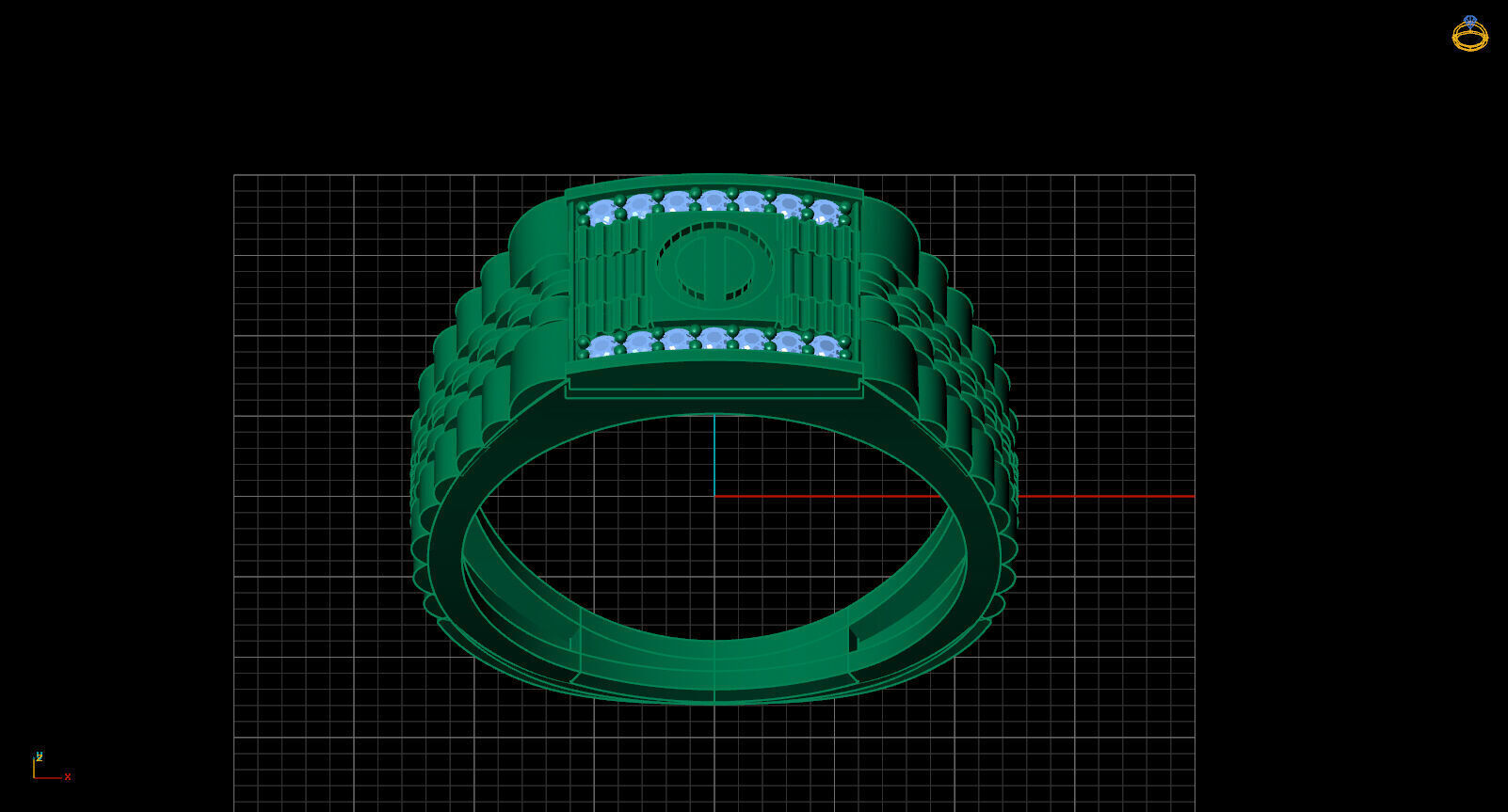 Print Ready STL 3DM  Gents Rings Diamond Men Ring  3D print model_3