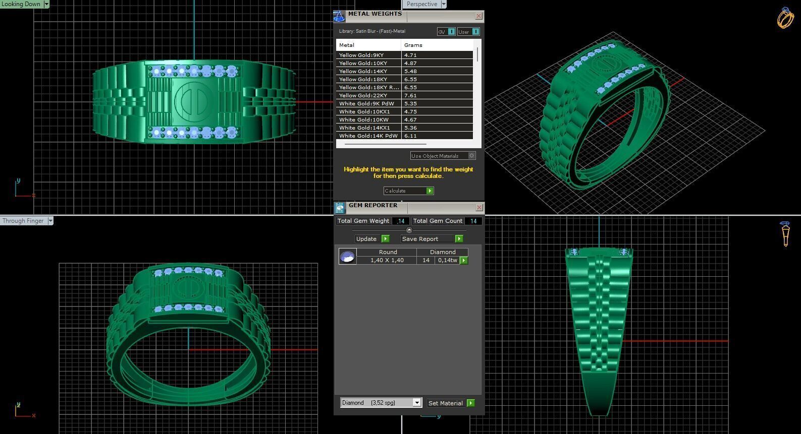 Print Ready STL 3DM  Gents Rings Diamond Men Ring  3D print model_6