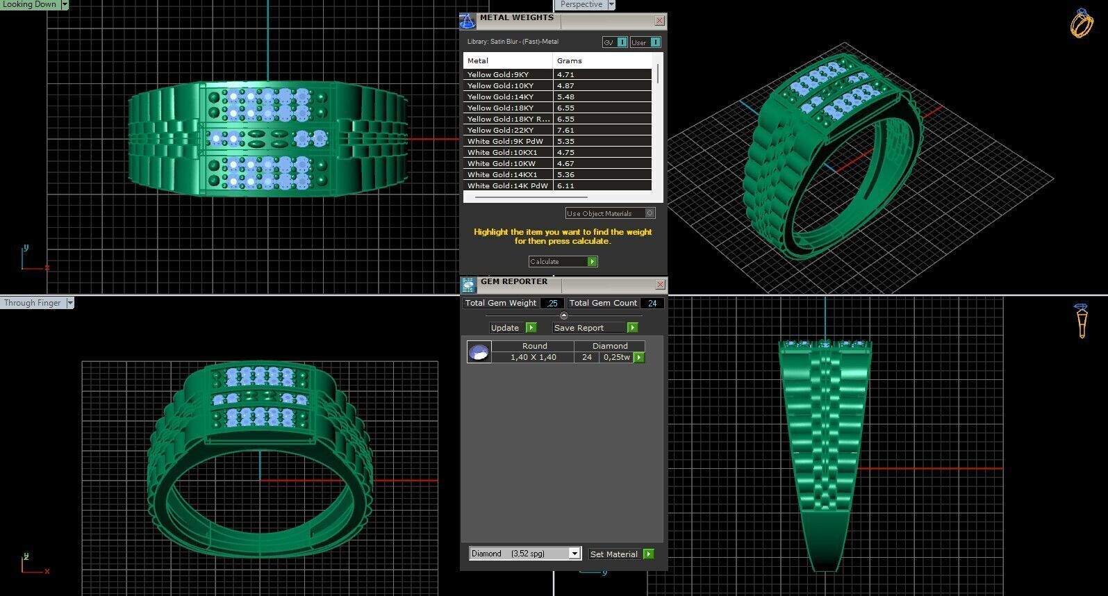 Print Ready STL 3DM  Gents Rings Diamond Men Ring  3D print model_6