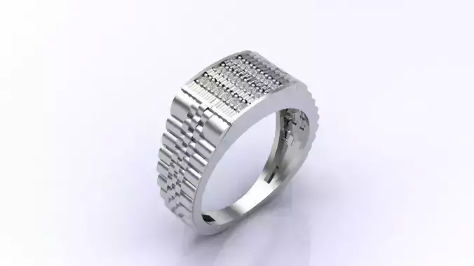 Print Ready STL 3DM  Gents Rings Diamond Men Ring 
