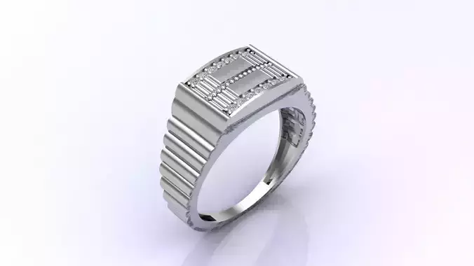Print Ready STL 3DM  Gents Rings Diamond Men Ring 