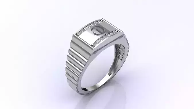 Print Ready STL 3DM  Gents Rings Diamond Men Ring  3D print model