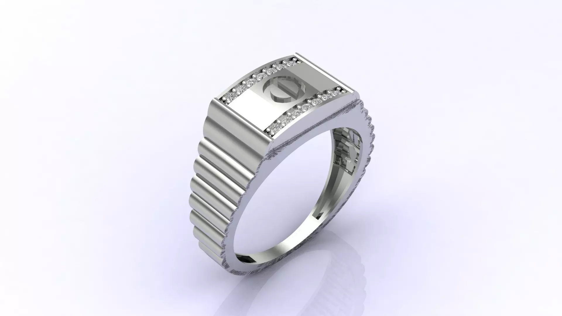 Print Ready STL 3DM Gents Rings Diamond Men Ring 3D print model_0