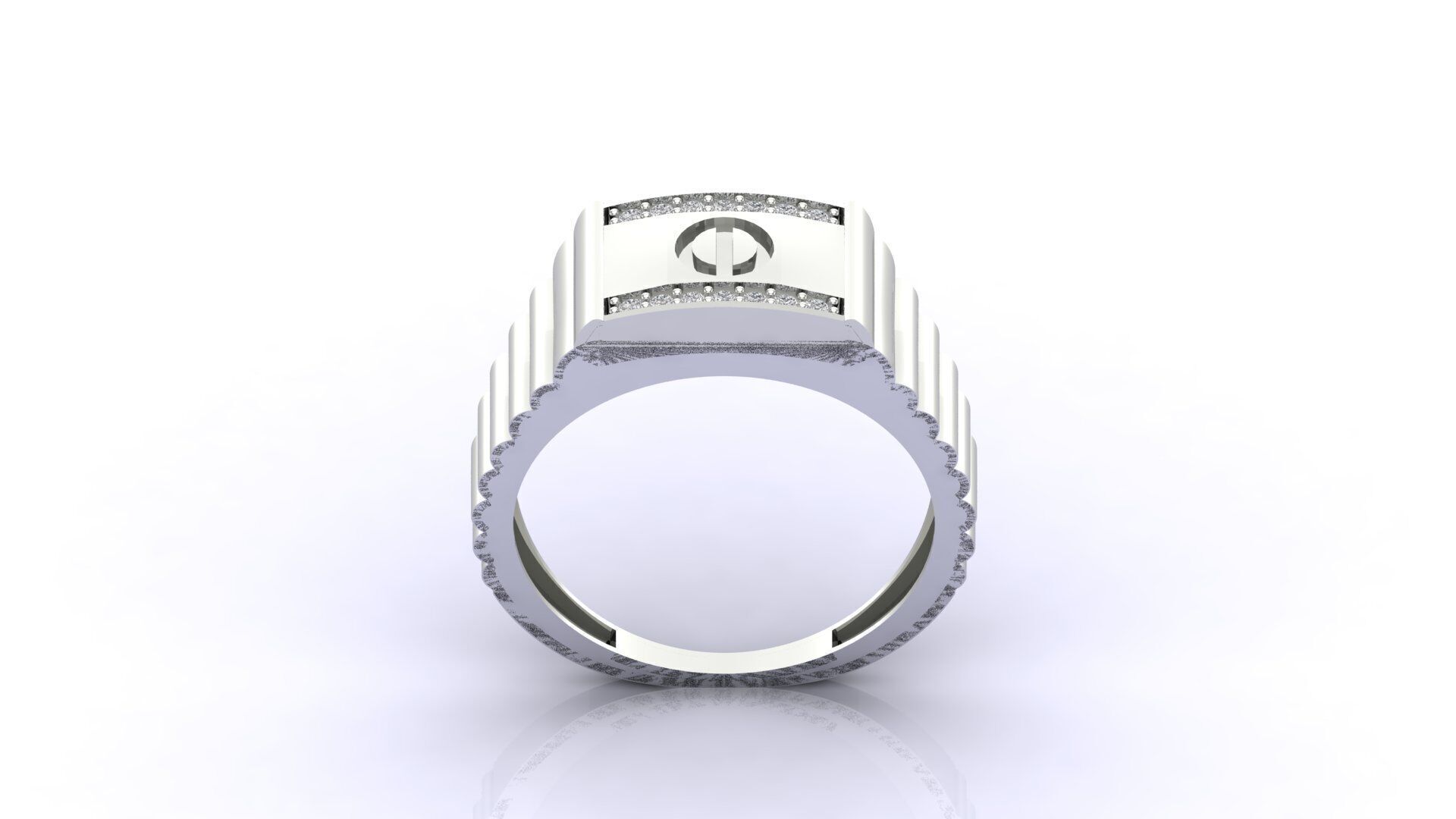 Print Ready STL 3DM Gents Rings Diamond Men Ring 3D print model_1