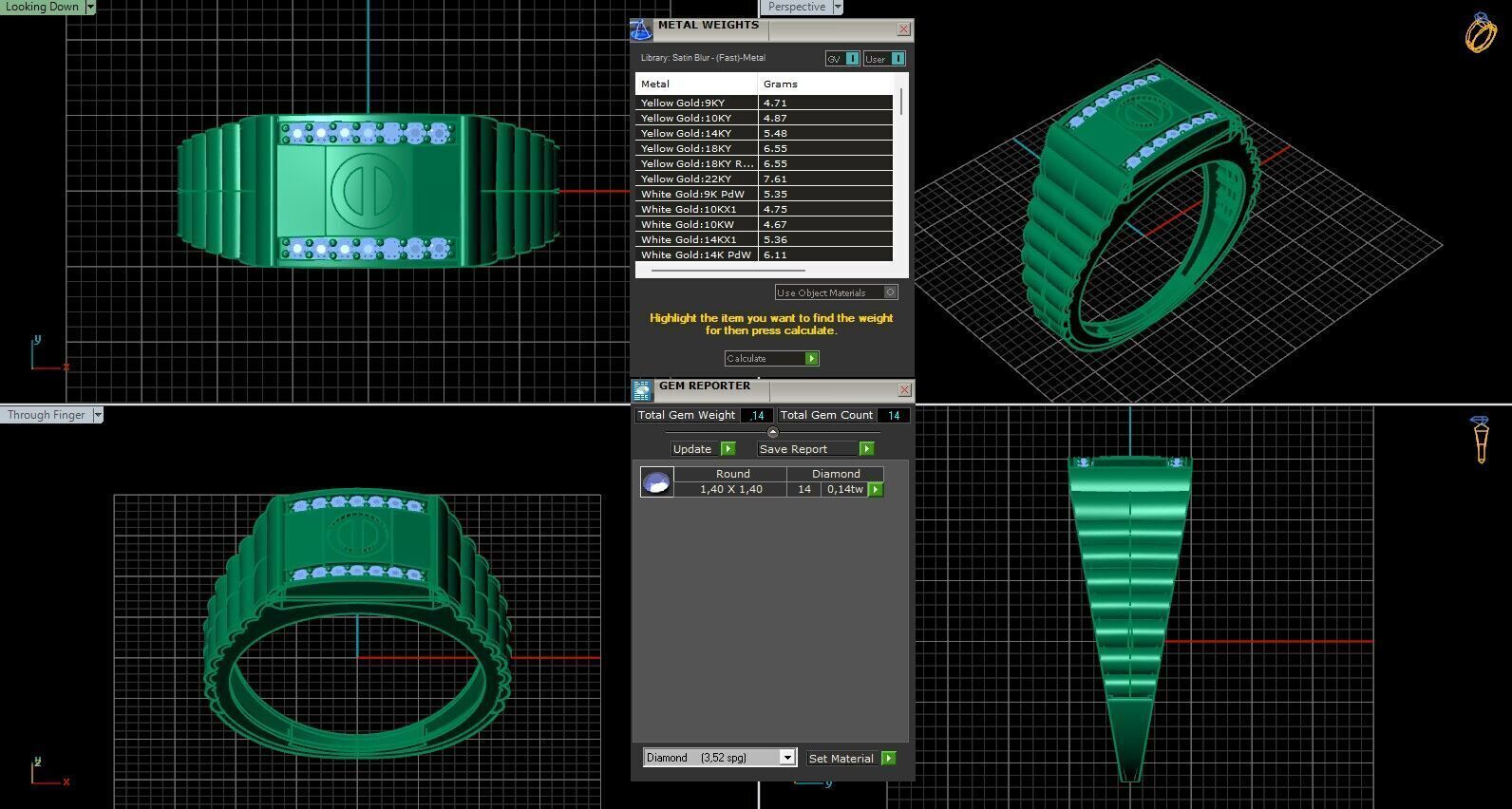 Print Ready STL 3DM Gents Rings Diamond Men Ring 3D print model_6