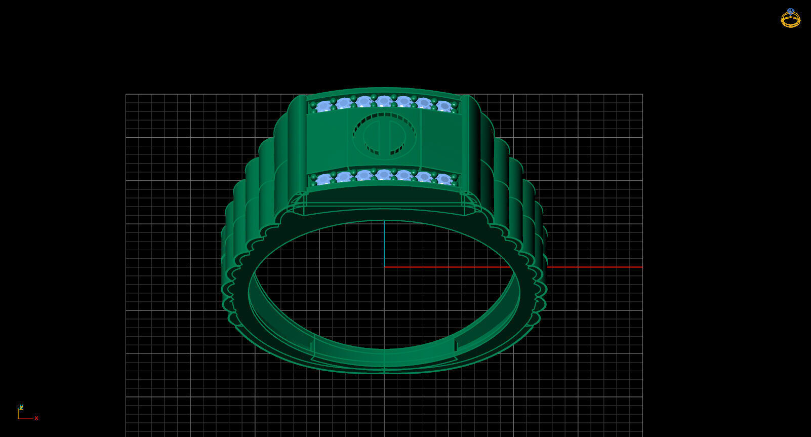 Print Ready STL 3DM Gents Rings Diamond Men Ring 3D print model_3