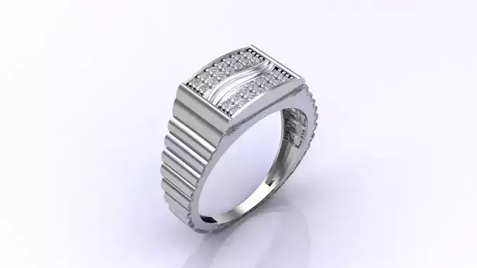 Print Ready STL 3DM  Gents Rings Diamond Men Ring  3D print model
