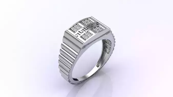 Print Ready STL 3DM  Gents Rings Diamond Men Ring  3D print model