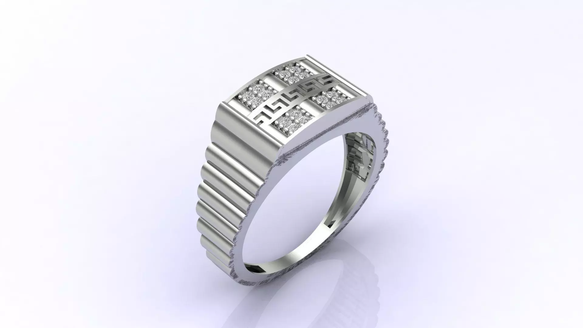 Print Ready STL 3DM  Gents Rings Diamond Men Ring  3D print model_0