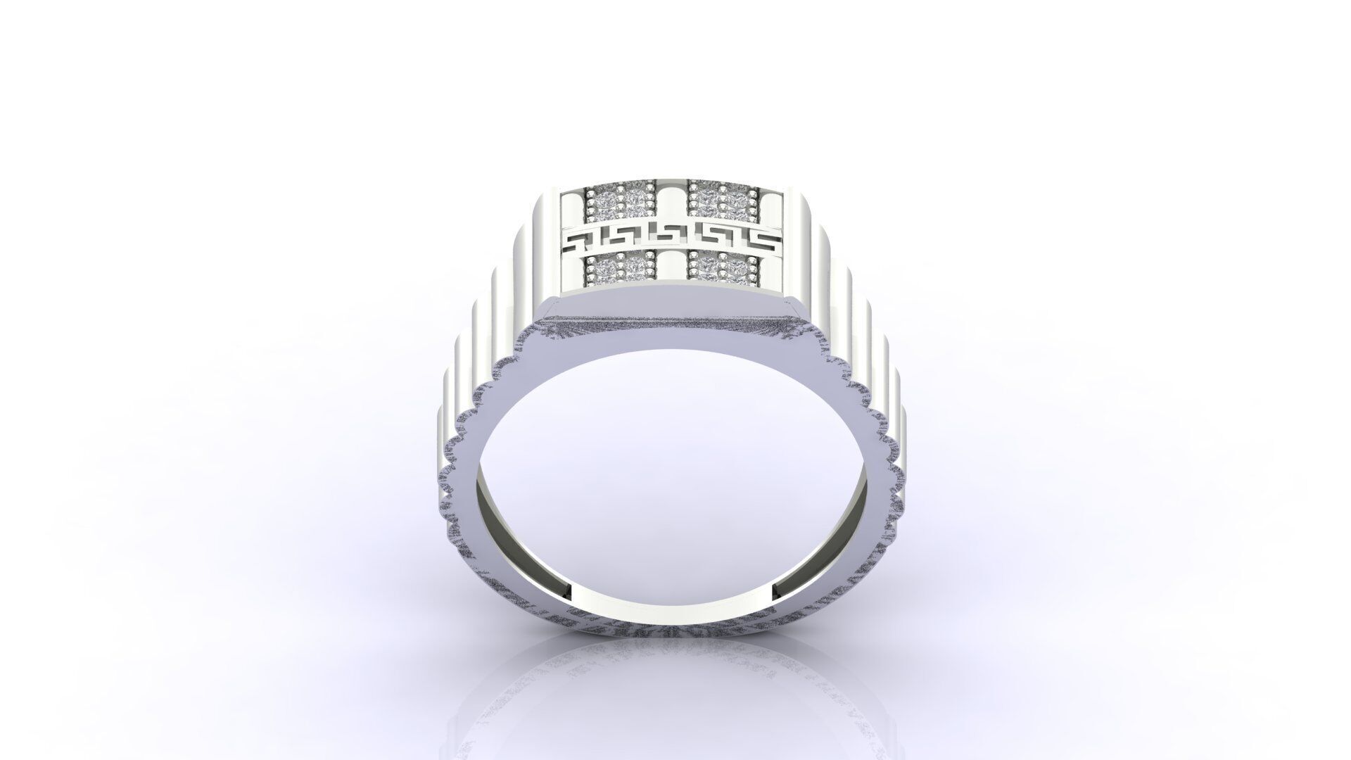 Print Ready STL 3DM  Gents Rings Diamond Men Ring  3D print model_1