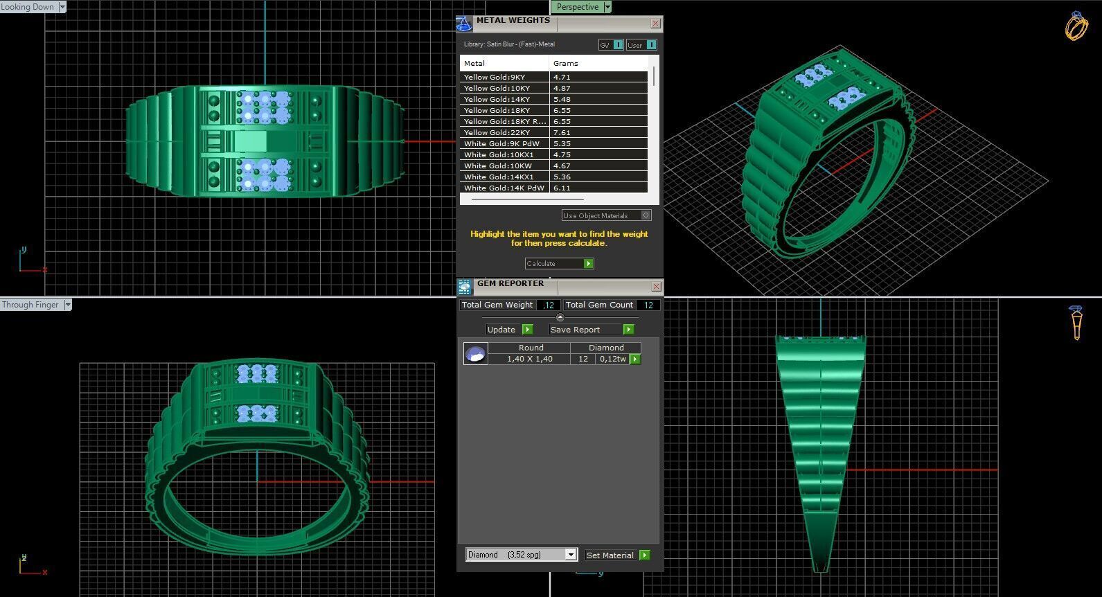 Print Ready STL 3DM Gents Rings Diamond Men Ring 3D print model_6