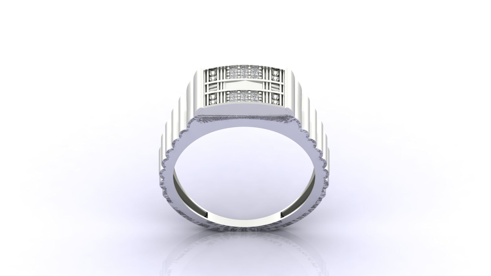 Print Ready STL 3DM Gents Rings Diamond Men Ring 3D print model_1