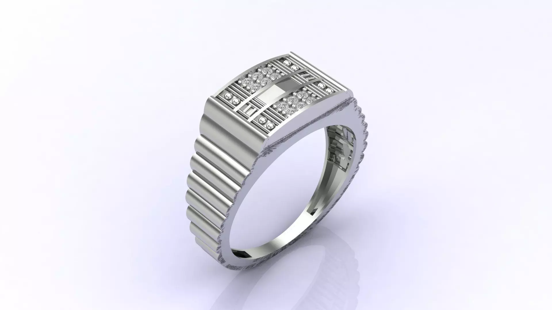 Print Ready STL 3DM Gents Rings Diamond Men Ring 3D print model_0