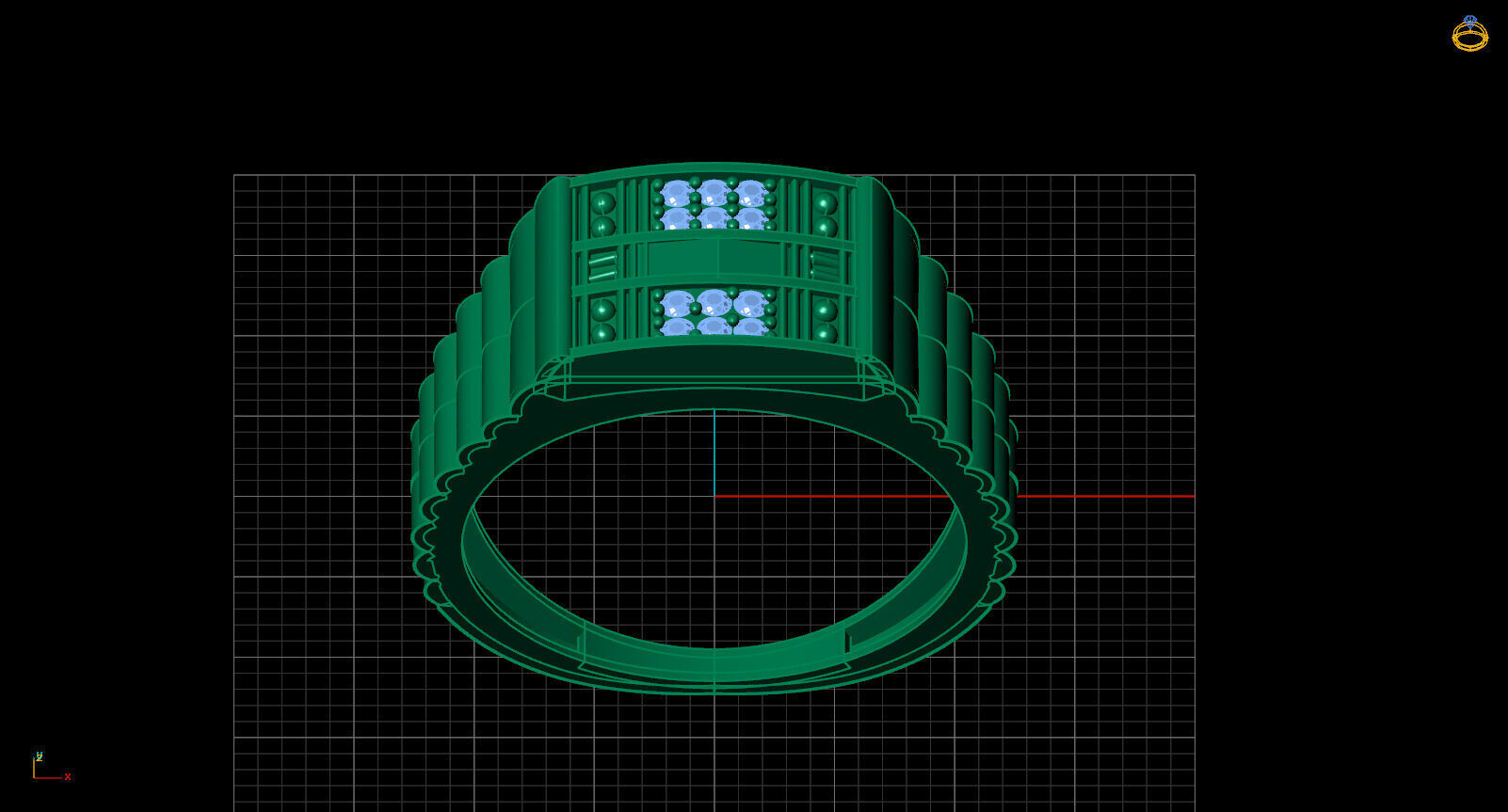Print Ready STL 3DM Gents Rings Diamond Men Ring 3D print model_3