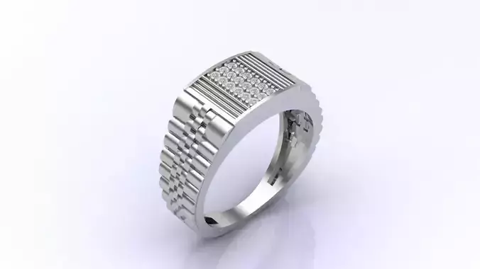 Print Ready STL 3DM  Gents Rings Diamond Men Ring  3D print model