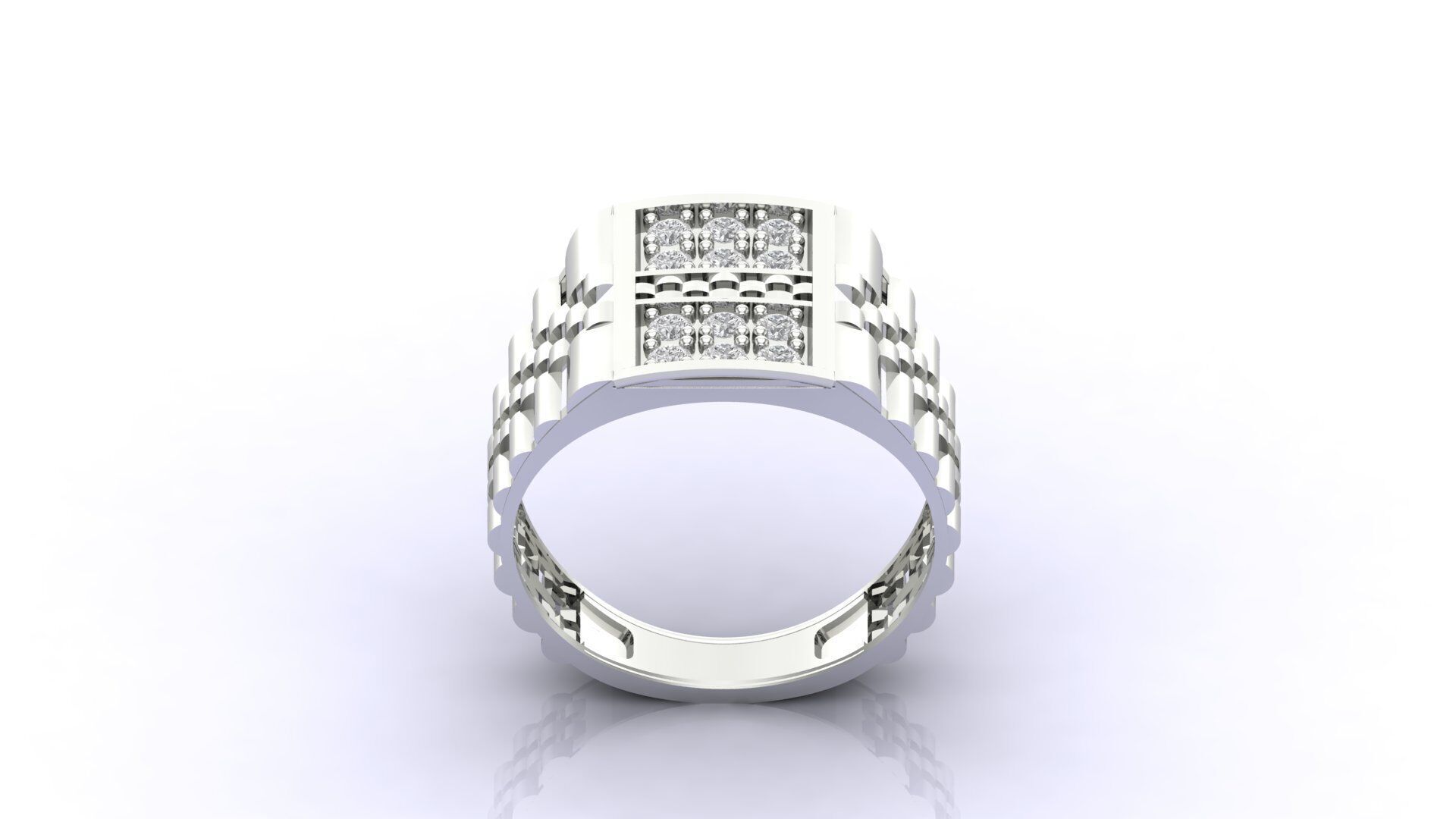 Print Ready STL 3DM Gents Rings Diamond Men Ring 3D print model_1