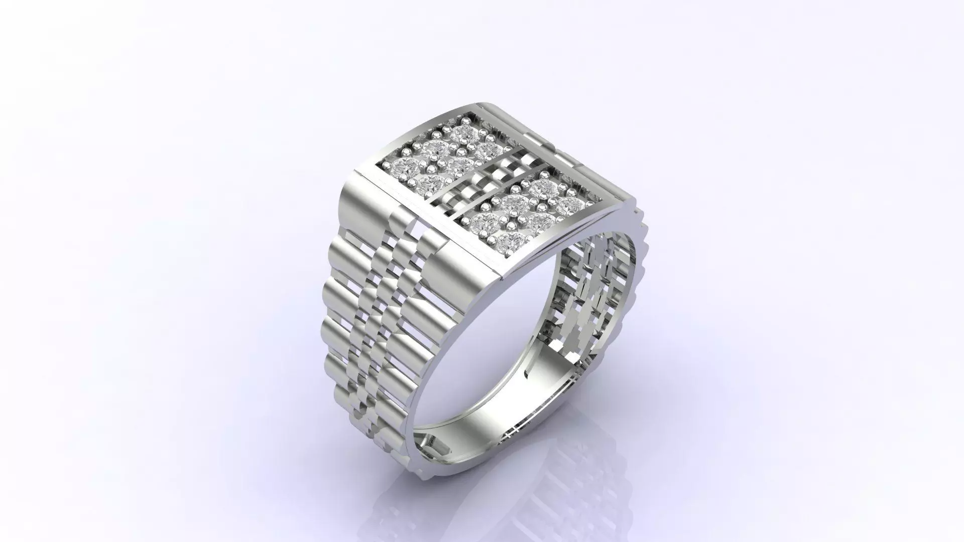 Print Ready STL 3DM Gents Rings Diamond Men Ring 3D print model_0