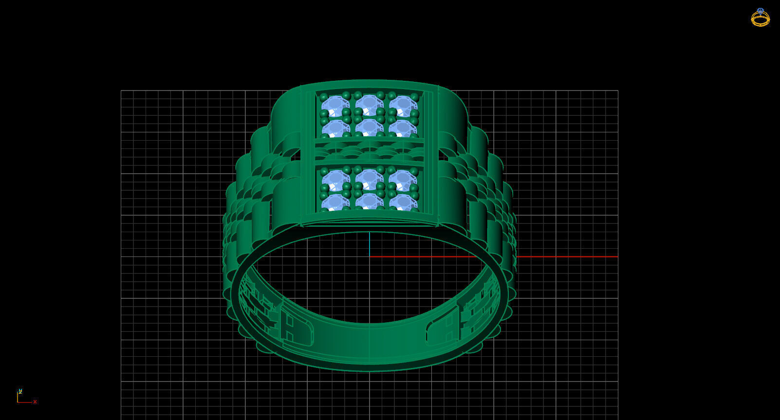 Print Ready STL 3DM Gents Rings Diamond Men Ring 3D print model_3