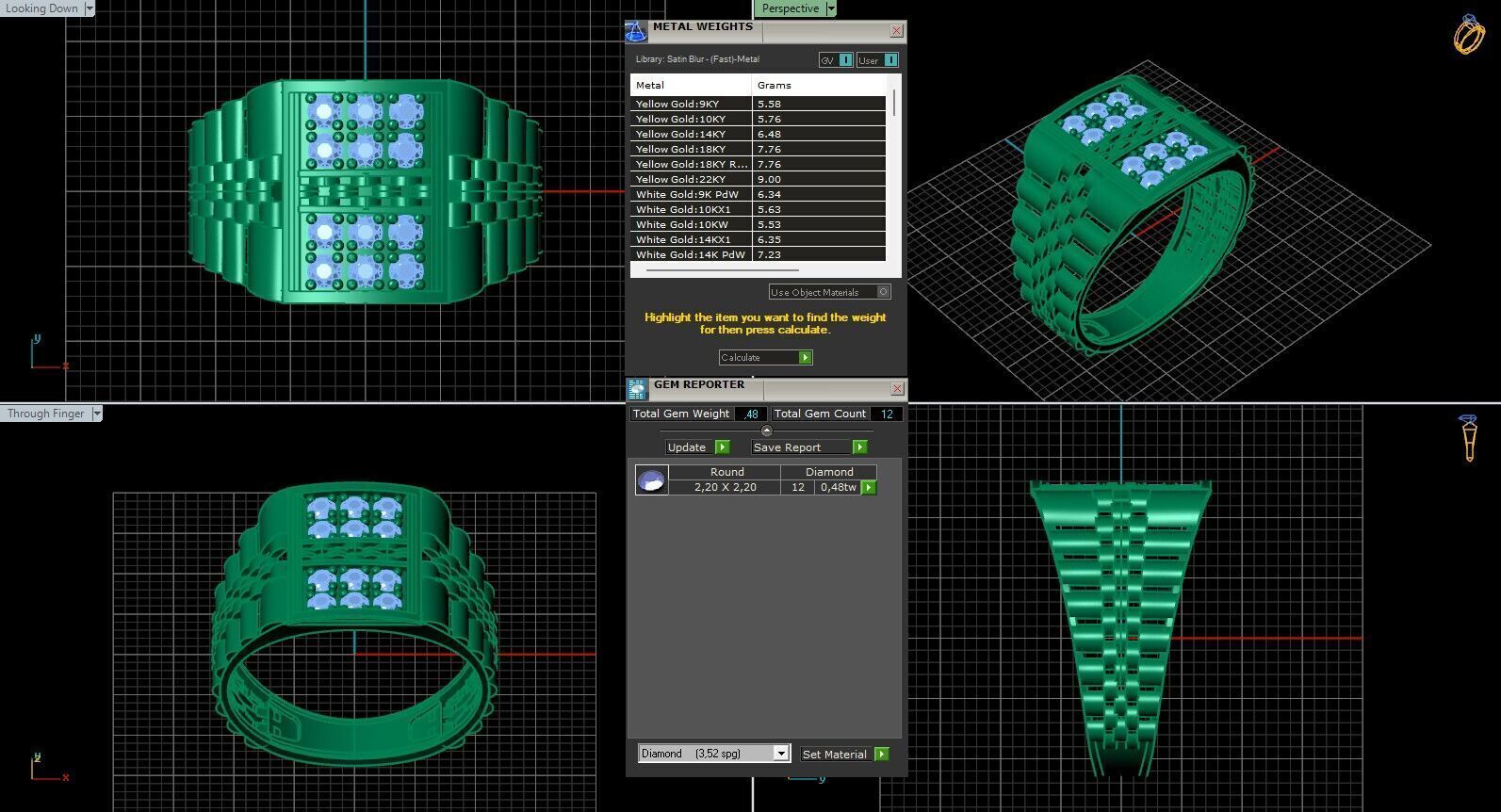 Print Ready STL 3DM Gents Rings Diamond Men Ring 3D print model_6