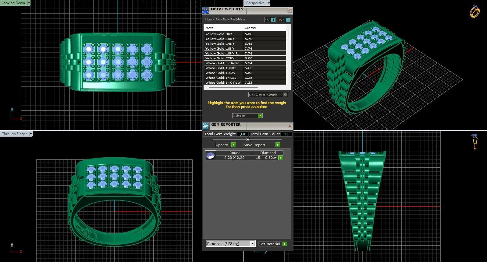 Print Ready STL 3DM Gents Rings Diamond Men Ring 3D print model_6
