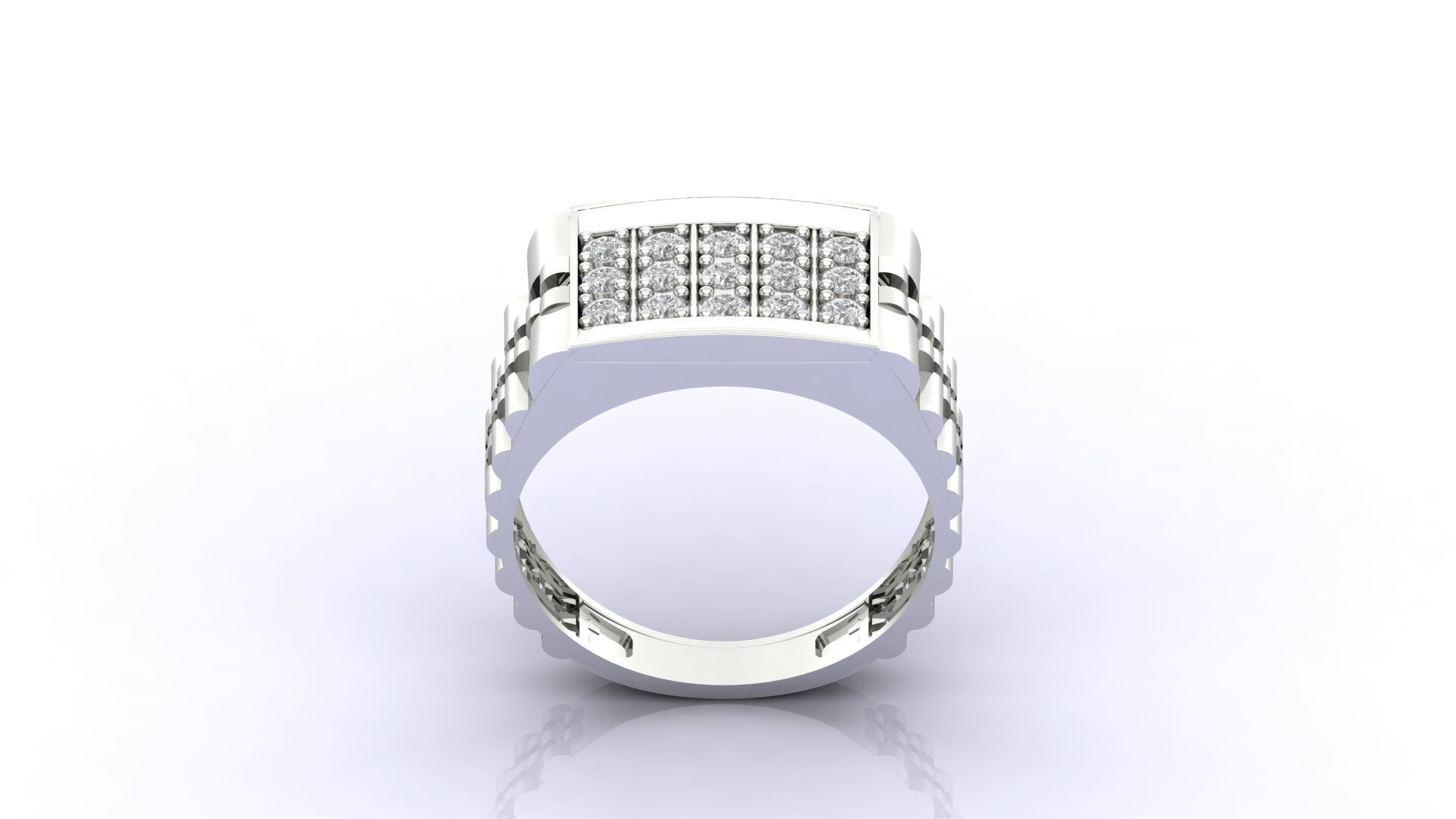 Print Ready STL 3DM Gents Rings Diamond Men Ring 3D print model_1