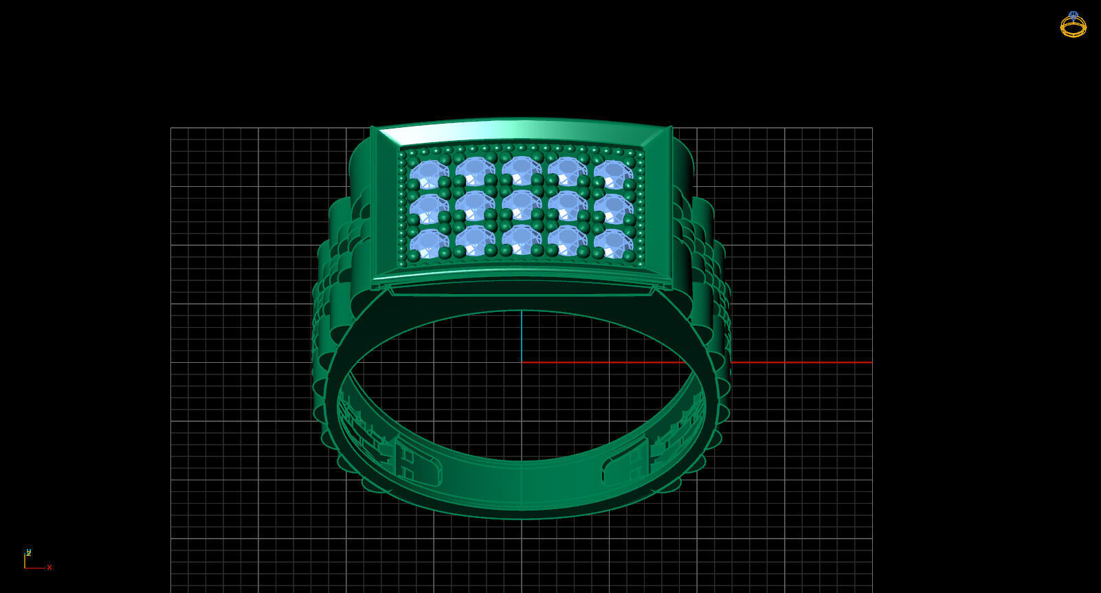 Print Ready STL 3DM  Gents Rings Diamond Men Ring  3D print model_3