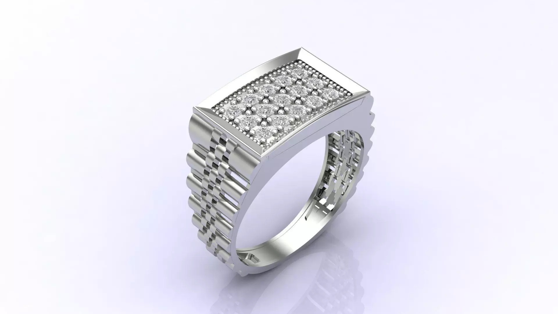 Print Ready STL 3DM  Gents Rings Diamond Men Ring  3D print model_0