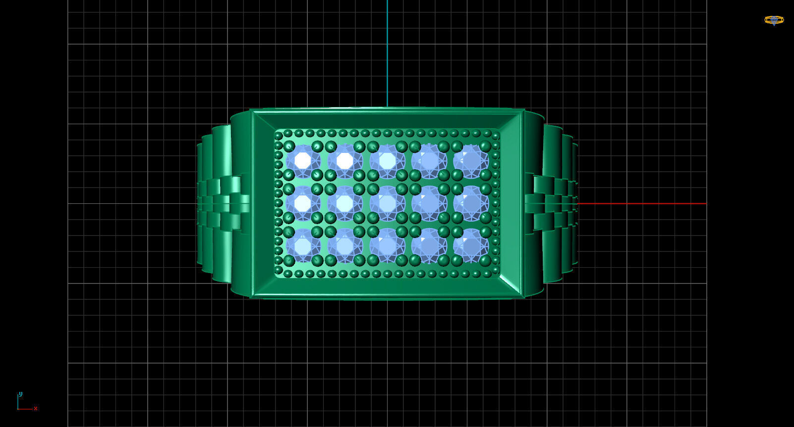 Print Ready STL 3DM  Gents Rings Diamond Men Ring  3D print model_5